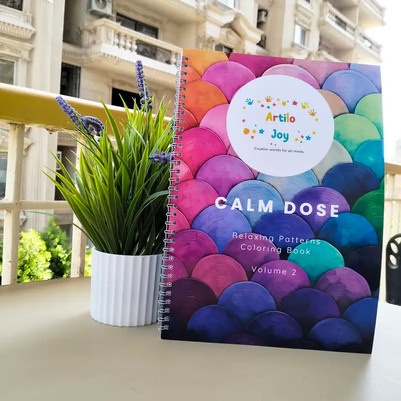 Product image of كراسة التلوين العلاجية Calm Dose (مع صفحات Brain Dump وتفريغ الأفكار) - 30 تصميم -Volume 2